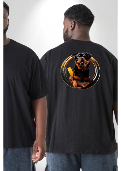 Süper Tasma Rottweiler Eğitim Büyük Beden Siyah Tişört Kadın Erkek Ünisex Sırt Baskılı fiyatları