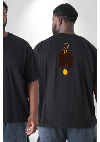 Görünmez Insan Takım Elbise Büyük Beden Siyah Tişört Kadın Erkek Ünisex Sırt Baskılı fiyatları