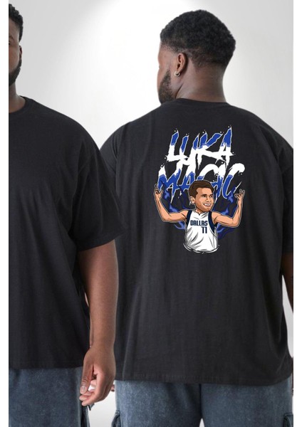 Luka Luka Doncic Basketboll Dallas Büyük Beden Siyah Tişört Kadın Erkek Ünisex Sırt Baskılı fiyatları