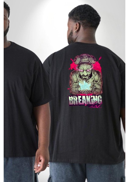 Breaking Bad Büyük Beden Siyah Tişört Kadın Erkek Ünisex Sırt Baskılı fiyatları