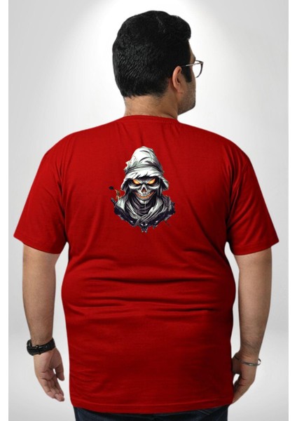 Kasaba Kurukafa Ninja Büyük Beden Kırmızı Tişört Kadın Erkek Ünisex Sırt Baskılı fırsatları