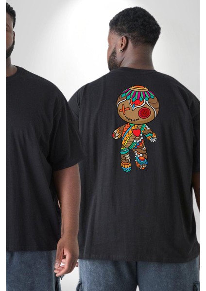 Voofoo Bebeği Doll Doldurulmuş Bebek Büyük Beden Siyah Tişört Kadın Erkek Ünisex Sırt Baskılı fiyatları