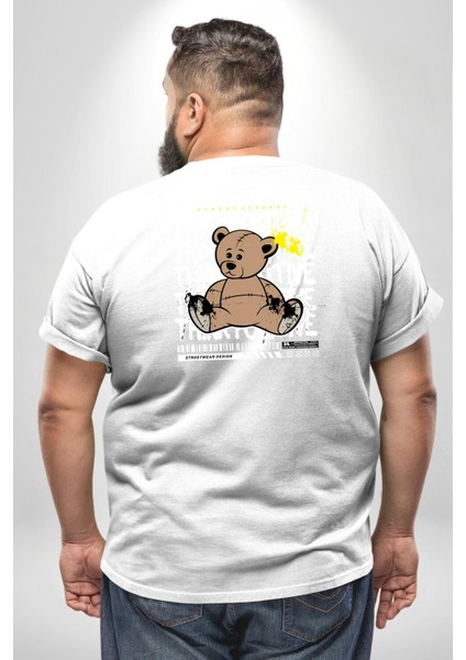 Positive Düşünce Büyük Beden Beyaz Tişört Kadın Erkek Ünisex Sırt Baskılı