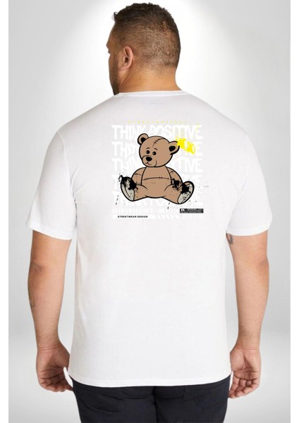 Positive Düşünce Büyük Beden Beyaz Tişört Kadın Erkek Ünisex Sırt Baskılı fırsatları