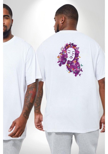 Kelebekler Kanser Günü Ve Kadınlar Günü Büyük Beden Beyaz Tişört Kadın Erkek Ünisex Sırt Baskılı fiyatları