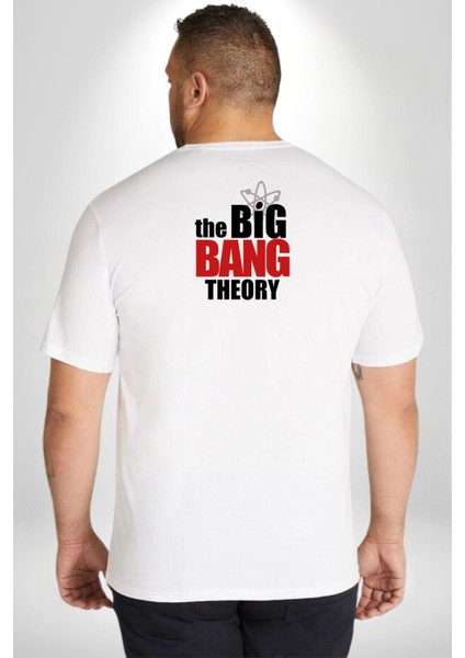 The Big Bang Theory Büyük Beden Beyaz Tişört Kadın Erkek Ünisex Sırt Baskılı