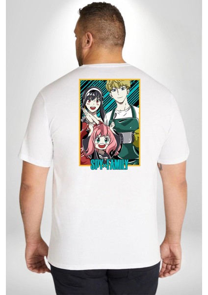 Spy X Family Anime Özel Tasarım Büyük Beden Beyaz Tişört Kadın Erkek Ünisex Sırt Baskılı fırsatları