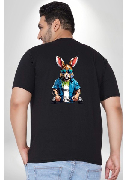 Halter Spor Güneş Gözlüüğü Tavşan Büyük Beden Siyah Tişört Kadın Erkek Ünisex Sırt Baskılı fırsatları