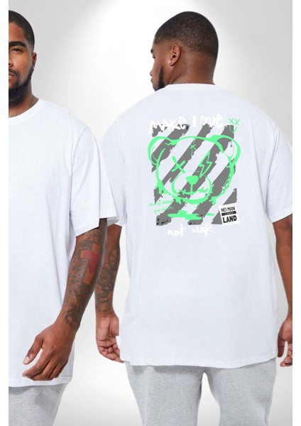 Savaşma Teddy Bear Büyük Beden Beyaz Tişört Kadın Erkek Ünisex Sırt Baskılı fiyatları