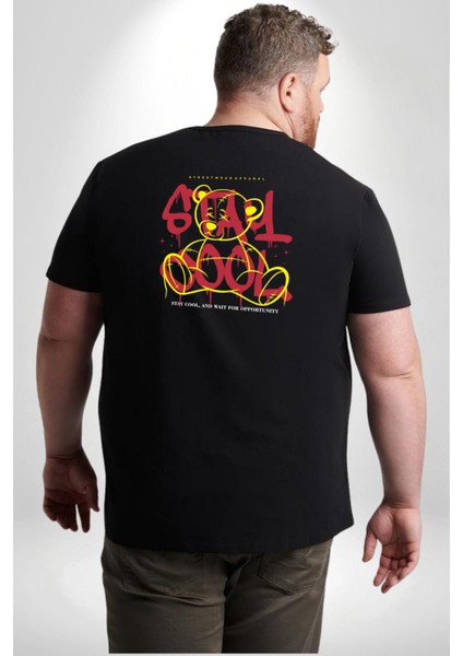 Game Oyun Alanı Büyük Beden Siyah Tişört Kadın Erkek Ünisex Sırt Baskılı