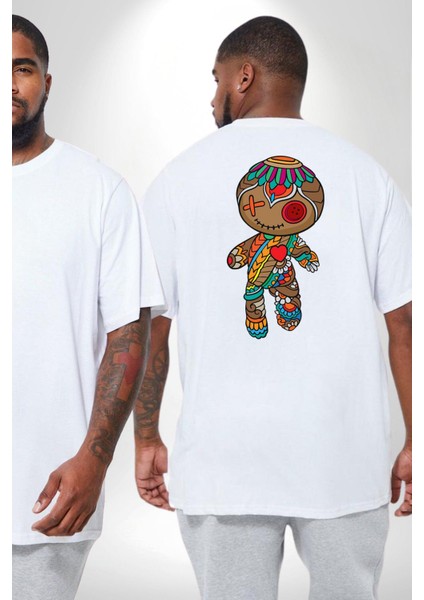 Voofoo Bebeği Doll Doldurulmuş Bebek Büyük Beden Beyaz Tişört Kadın Erkek Ünisex Sırt Baskılı fiyatları