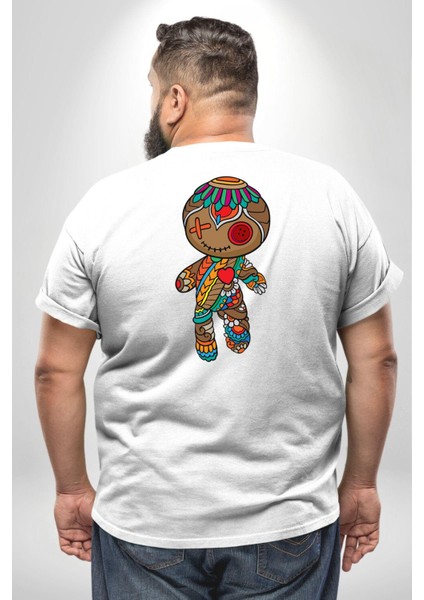 Voofoo Bebeği Doll Doldurulmuş Bebek Büyük Beden Beyaz Tişört Kadın Erkek Ünisex Sırt Baskılı fırsatları