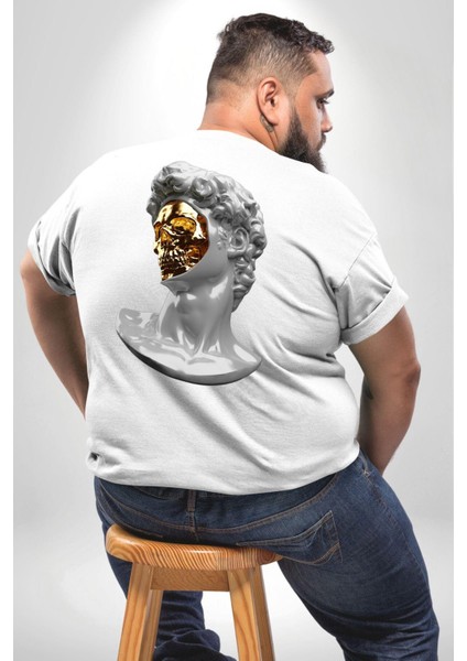 Modern Sanat Apollo Büyük Beden Beyaz Tişört Kadın Erkek Ünisex Sırt Baskılı fırsatları