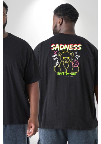 Üzüntü Üzülme Büyük Beden Siyah Tişört Kadın Erkek Ünisex Sırt Baskılı fiyatları