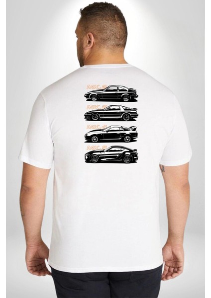 Toyota Supra Mk Serisi Büyük Beden Beyaz Tişört Kadın Erkek Ünisex Sırt Baskılı fırsatları