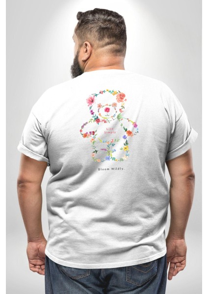 Sadece Yaşamak Büyük Beden Beyaz Tişört Kadın Erkek Ünisex Sırt Baskılı fırsatları