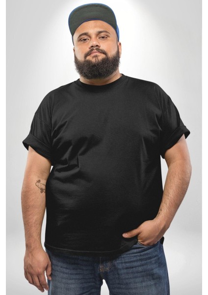 Yükseliş Için Kendin Ol Büyük Beden Siyah Tişört Kadın Erkek Ünisex Sırt Baskılı modelleri