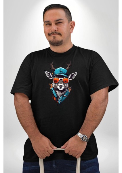 Güneş Gözlüğü Savaşcı Geyik Siyah Büyük Beden Erkek Kadın Unisex Basic Ön Baskılı Tişört indirimleri
