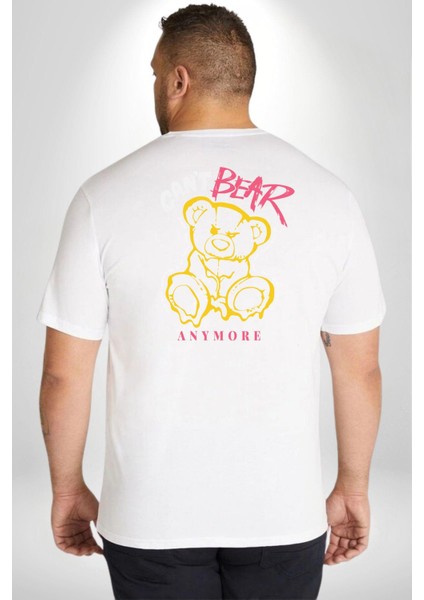 Daha Fazla Dayanamıyorum Teddy Büyük Beden Beyaz Tişört Kadın Erkek Ünisex Sırt Baskılı fırsatları