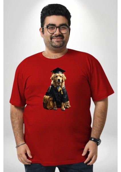 Okula Giden Öğrenci Golden Kırmızı Büyük Beden Erkek Kadın Unisex Basic Ön Baskılı Tişört