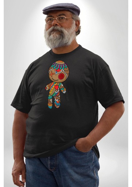 Voofoo Bebeği Doll Doldurulmuş Bebek Siyah Büyük Beden Erkek Kadın Unisex Basic Ön Baskılı Tişört fiyatları