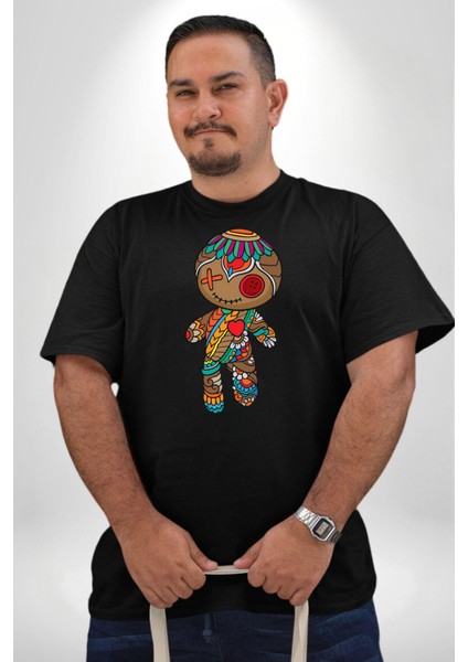 Voofoo Bebeği Doll Doldurulmuş Bebek Siyah Büyük Beden Erkek Kadın Unisex Basic Ön Baskılı Tişört fırsatları