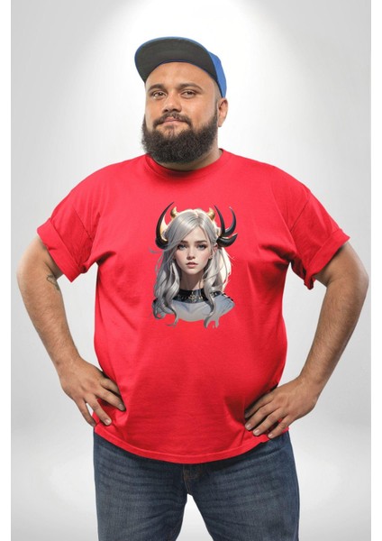 Koç Erkek Kadın Unisex Savaşcı Kırmızı Büyük Beden Erkek Kadın Unisex Basic Ön Baskılı Tişört fiyatları