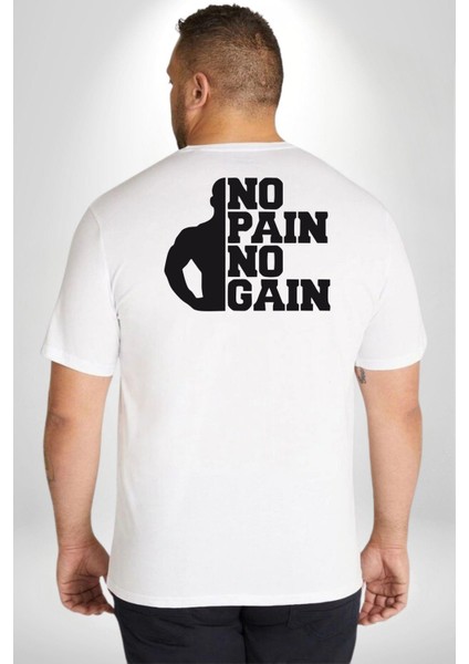 Gym Spor Sever Salon Vucut Geliştirme Emeksiz Olmaz Büyük Beden Beyaz Tişört Kadın Erkek Ünisex Sırt Baskılı fırsatları