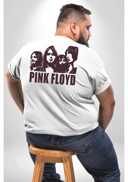 Pink Floyd Büyük Beden Beyaz Tişört Kadın Erkek Ünisex Sırt Baskılı