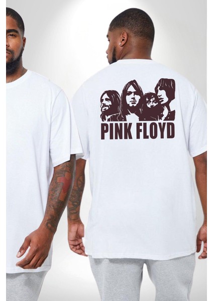 Pink Floyd Büyük Beden Beyaz Tişört Kadın Erkek Ünisex Sırt Baskılı fiyatları
