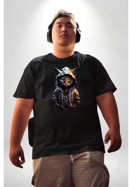 Hip Hop Gençlik Kedi Çeket Siyah Büyük Beden Erkek Kadın Unisex Basic Ön Baskılı Tişört modelleri