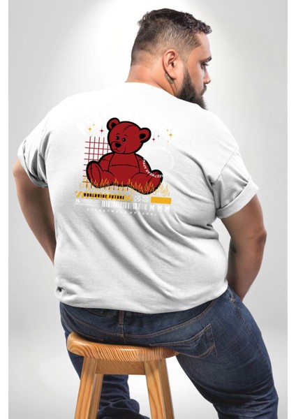 Iç Huzur Büyük Beden Beyaz Tişört Kadın Erkek Ünisex Sırt Baskılı