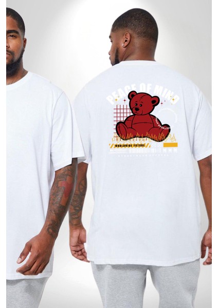 Iç Huzur Büyük Beden Beyaz Tişört Kadın Erkek Ünisex Sırt Baskılı fiyatları