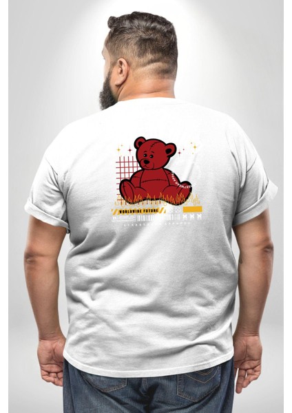 Iç Huzur Büyük Beden Beyaz Tişört Kadın Erkek Ünisex Sırt Baskılı fırsatları