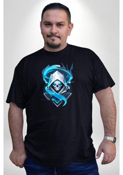 Buzların Efendisi Kurukafa Siyah Büyük Beden Erkek Kadın Unisex Basic Ön Baskılı Tişört