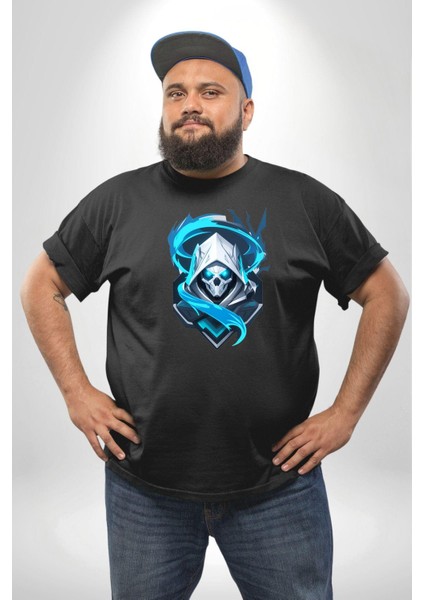 Buzların Efendisi Kurukafa Siyah Büyük Beden Erkek Kadın Unisex Basic Ön Baskılı Tişört fırsatları