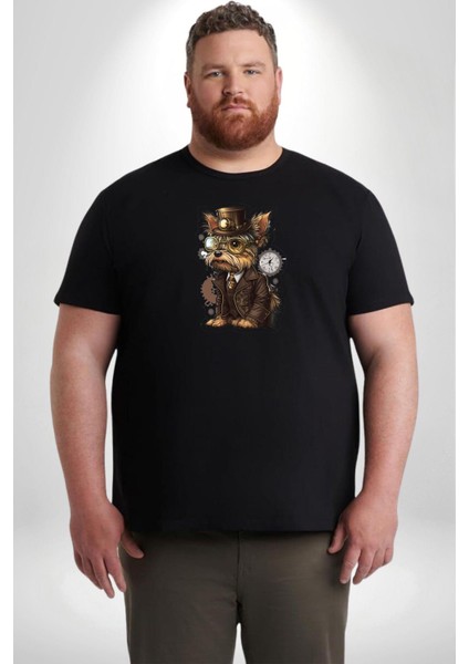 Iş Insanı Yorkshire Zamanda Yolculuk Siyah Büyük Beden Erkek Kadın Unisex Basic Ön Baskılı Tişört fiyatları