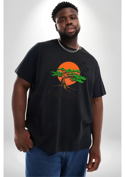 Miyagi-Do Karete Çocuk Logo Dizi Bonzai Ağaç Siyah Büyük Beden Erkek Kadın Unisex Basic Ön Baskılı Tişört fırsatları