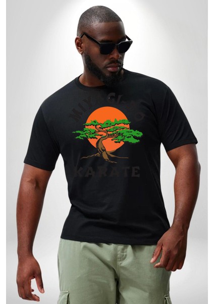 Miyagi-Do Karete Çocuk Logo Dizi Bonzai Ağaç Siyah Büyük Beden Erkek Kadın Unisex Basic Ön Baskılı Tişört indirimleri