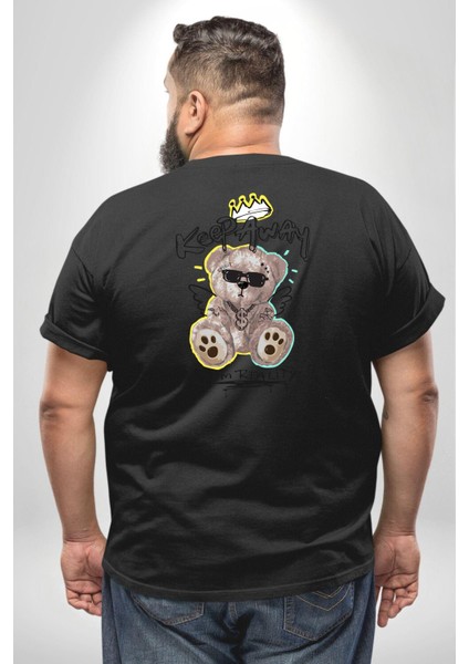 Gerçeklikten Uzak Tutun Büyük Beden Siyah Tişört Kadın Erkek Ünisex Sırt Baskılı fırsatları