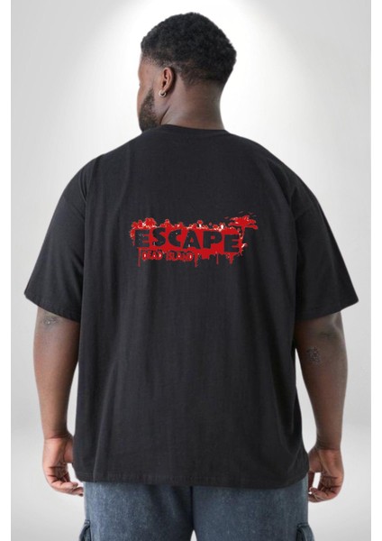 Escape Dead Island Ölüm Adası Büyük Beden Siyah Tişört Kadın Erkek Ünisex Sırt Baskılı
