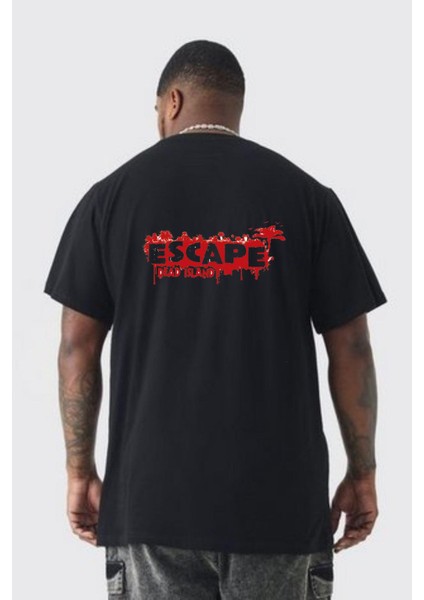 Escape Dead Island Ölüm Adası Büyük Beden Siyah Tişört Kadın Erkek Ünisex Sırt Baskılı fırsatları