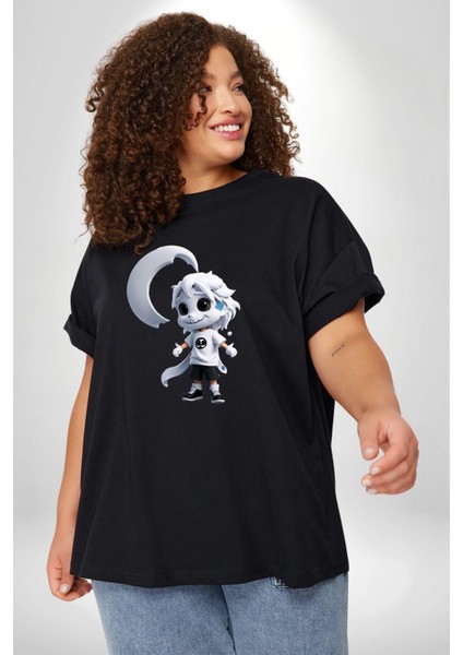 Japon Anime Baruto Momoshiki Siyah Büyük Beden Erkek Kadın Unisex Basic Ön Baskılı Tişört