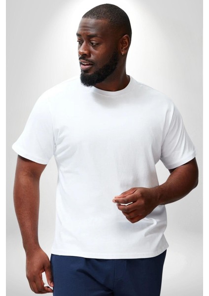 Chispi Büyük Beden Beyaz Tişört Kadın Erkek Ünisex Sırt Baskılı modelleri