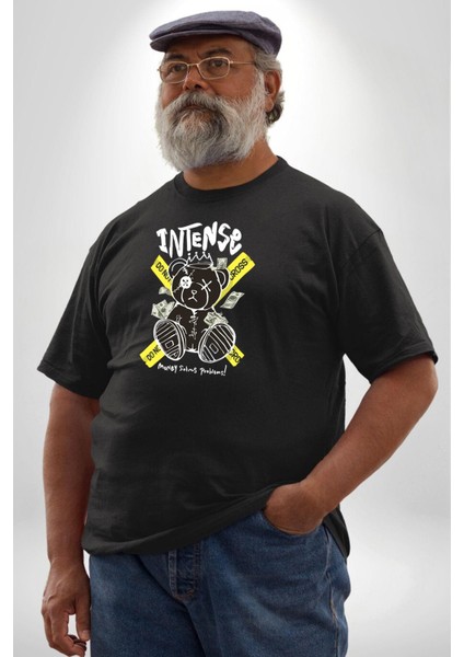 Geçilmez Bölge Siyah Büyük Beden Erkek Kadın Unisex Basic Ön Baskılı Tişört modelleri