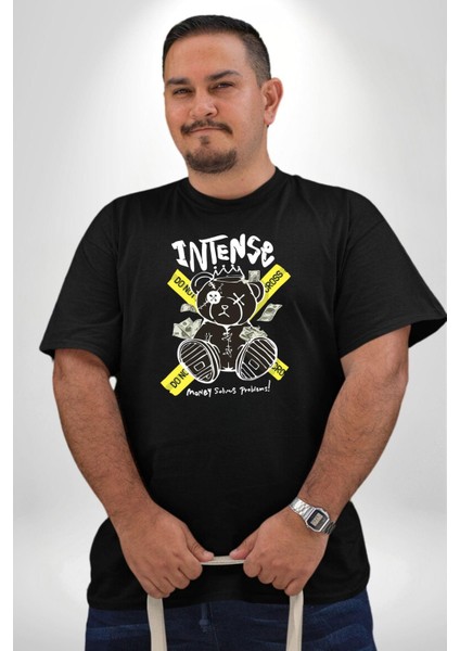 Geçilmez Bölge Siyah Büyük Beden Erkek Kadın Unisex Basic Ön Baskılı Tişört indirimleri