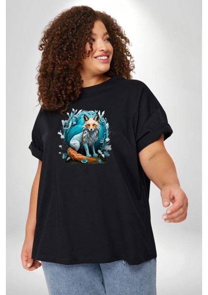 Beyaz Kurt Altın Maske Doğa Siyah Büyük Beden Erkek Kadın Unisex Basic Ön Baskılı Tişört indirimleri