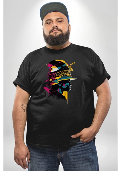 Canlı Afrobeat Füzyon Renkli Siluet Siyah Büyük Beden Erkek Kadın Unisex Basic Ön Baskılı Tişört indirimleri