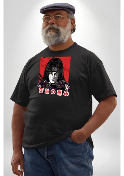Orochimaru Anime Siyah Büyük Beden Erkek Kadın Unisex Basic Ön Baskılı Tişört modelleri