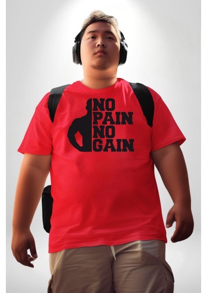 Gym Spor Sever Salon Vucut Geliştirme Emeksiz Olmaz Kırmızı Büyük Beden Erkek Kadın Unisex Basic Ön Baskılı Tişört